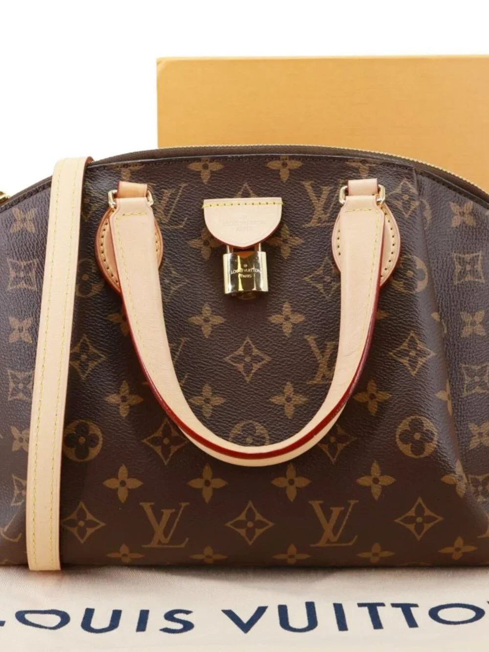 Louis Vuitton  Rivoli PM Monogram Canvas Satchel Bag Brown